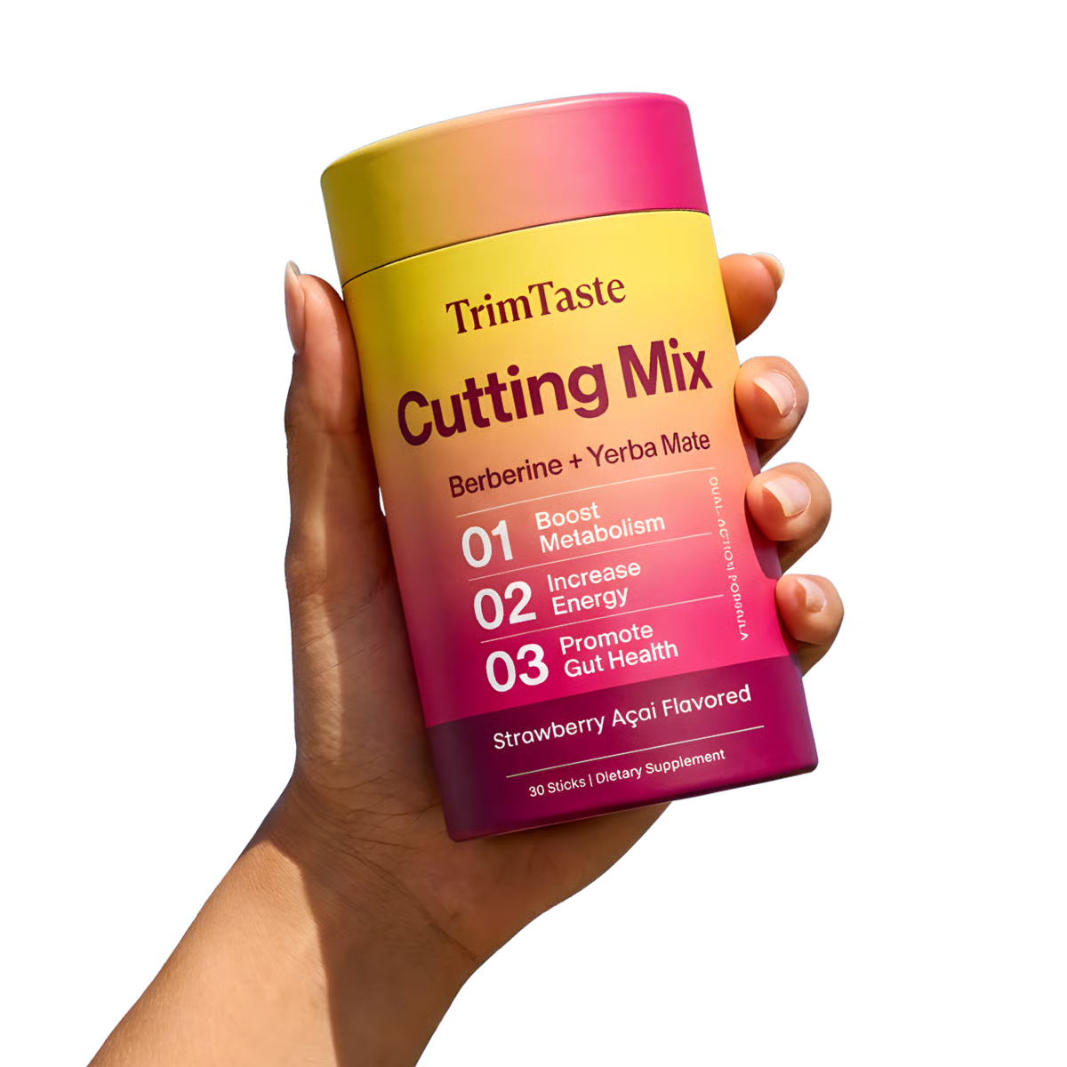 Trim Taste Cutting Mix — hand holding the product